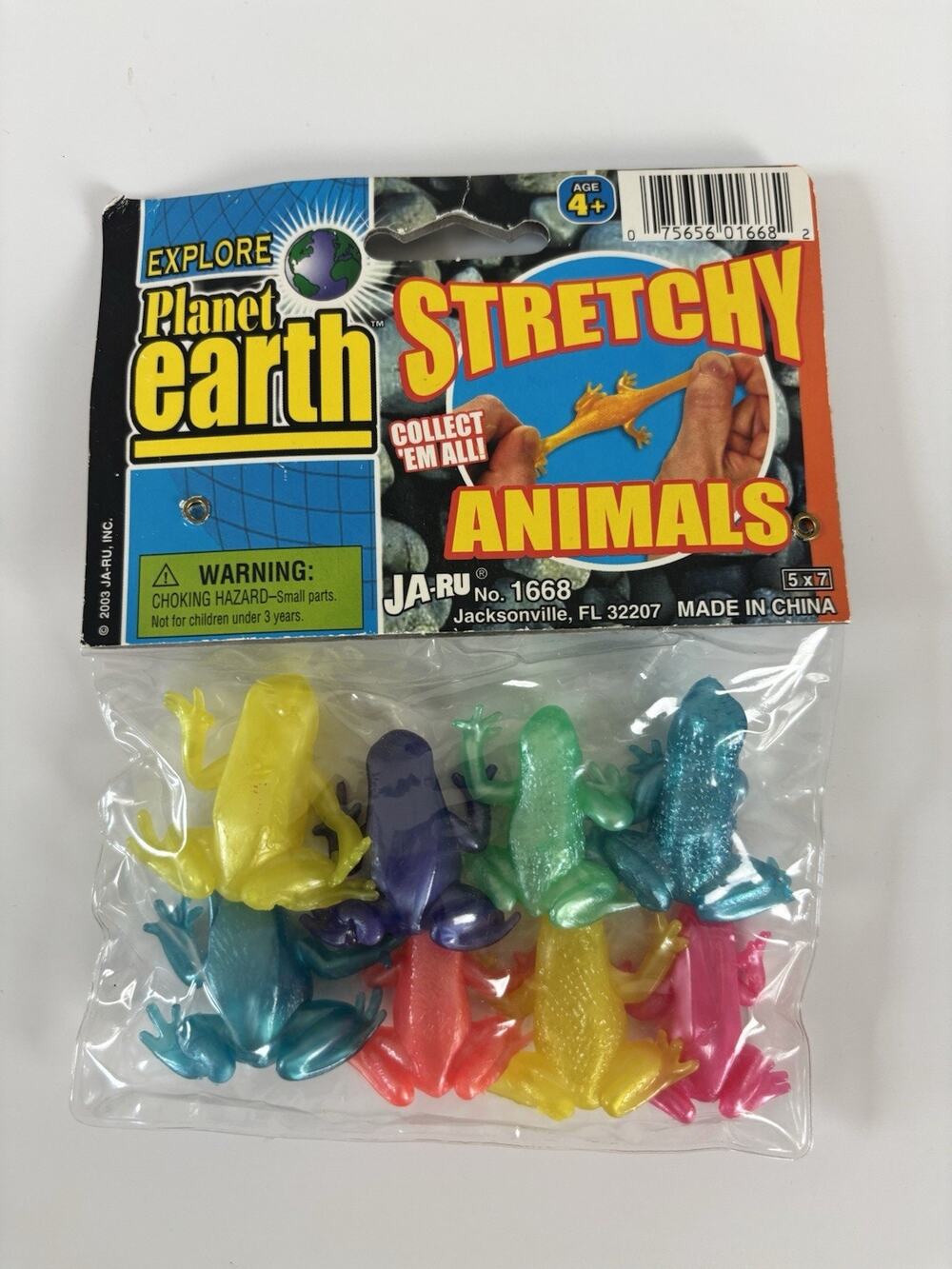 Y2K Squishy Stretchy Frog Toys Ja-Ru Inc Sensory Fidgets Party Favor NIB